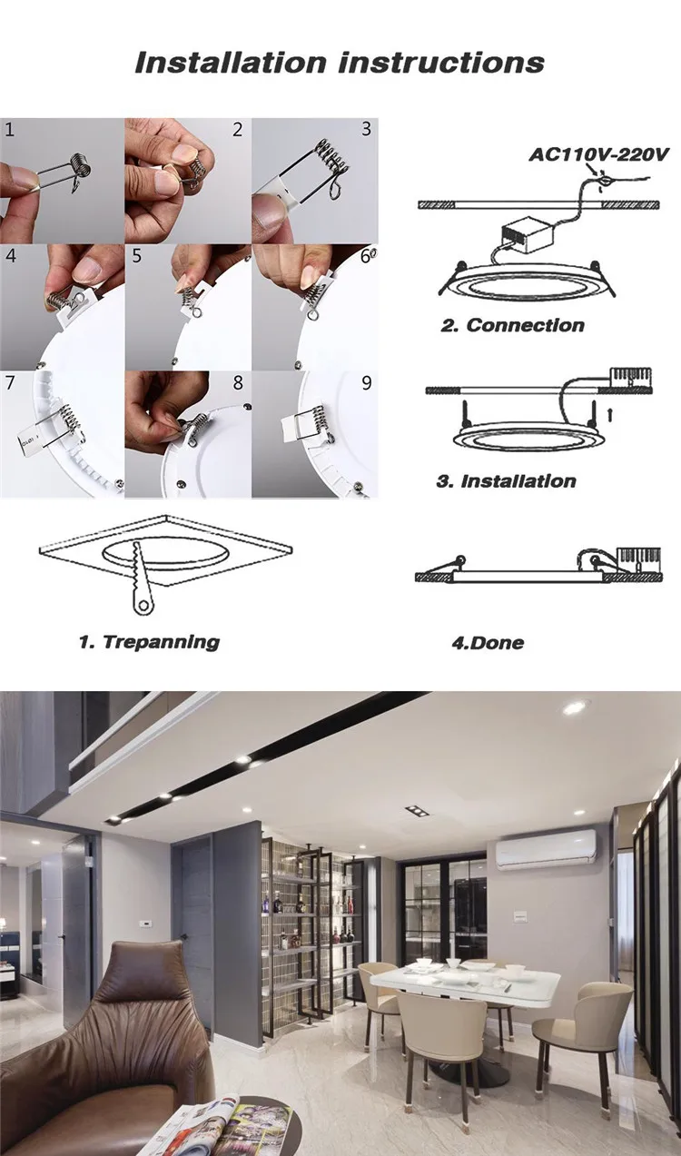 Ultra Thin Ceiling Led Panel Light 6 Inch
