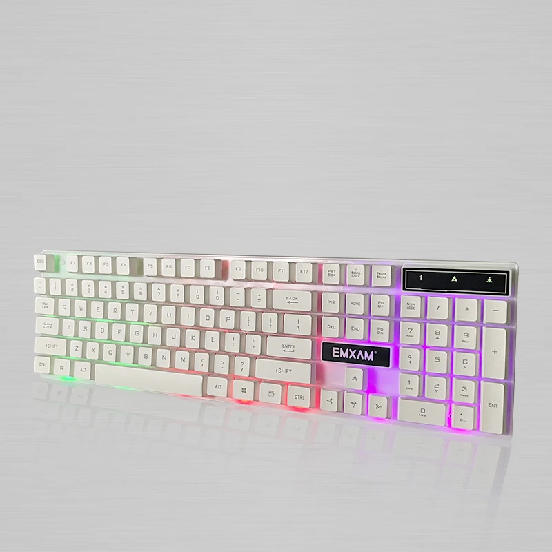 

104keys Rainbow Backlighting Gaming Keyboard Hot sell Black White for Gamer Backlit