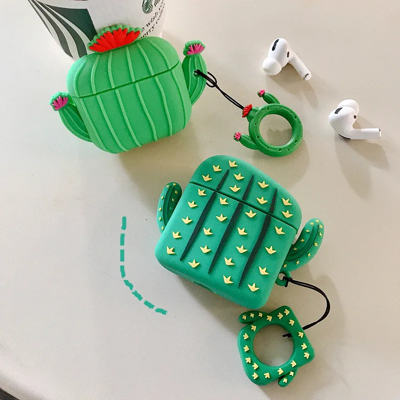 

unique cactus design silicone waterproof cases for air pods wireless case cover for air pods 2 generacion case for airpod 3 pro