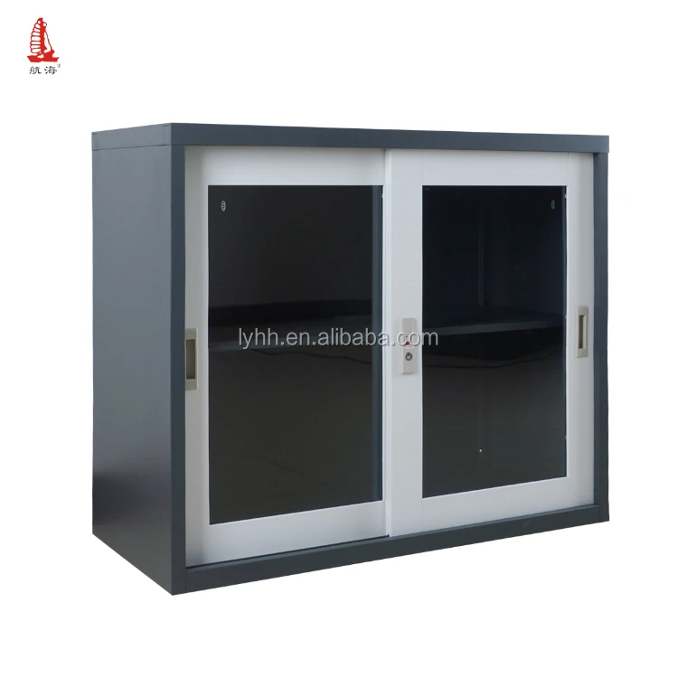 Living Room Sliding Glass Door Office Liquor Cabinet With Lock And