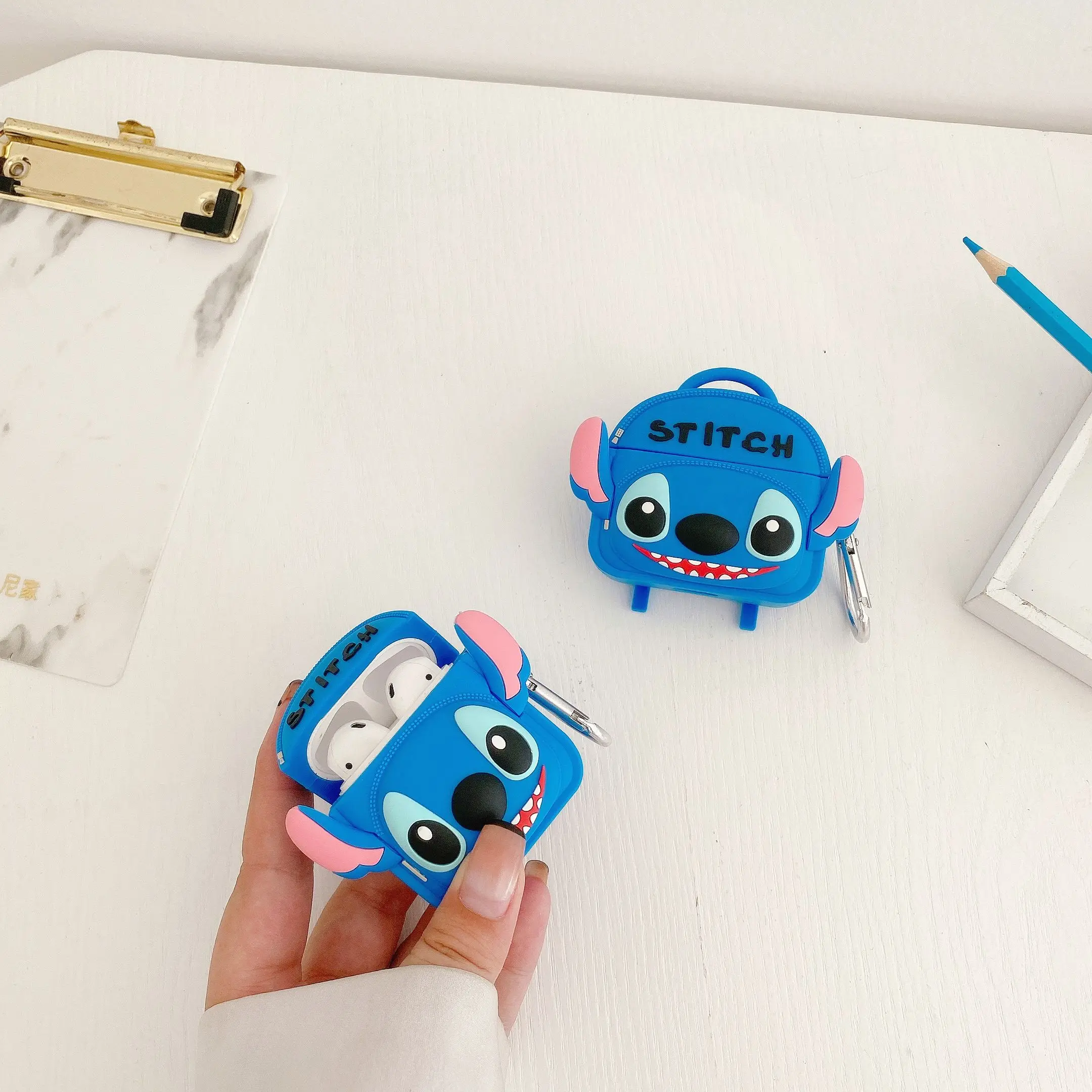 

3D Cute Cartoon Lovely Stitch Backpack Cover For AirPod 3 Protective Cover For Airpods 1 2 Pro Case