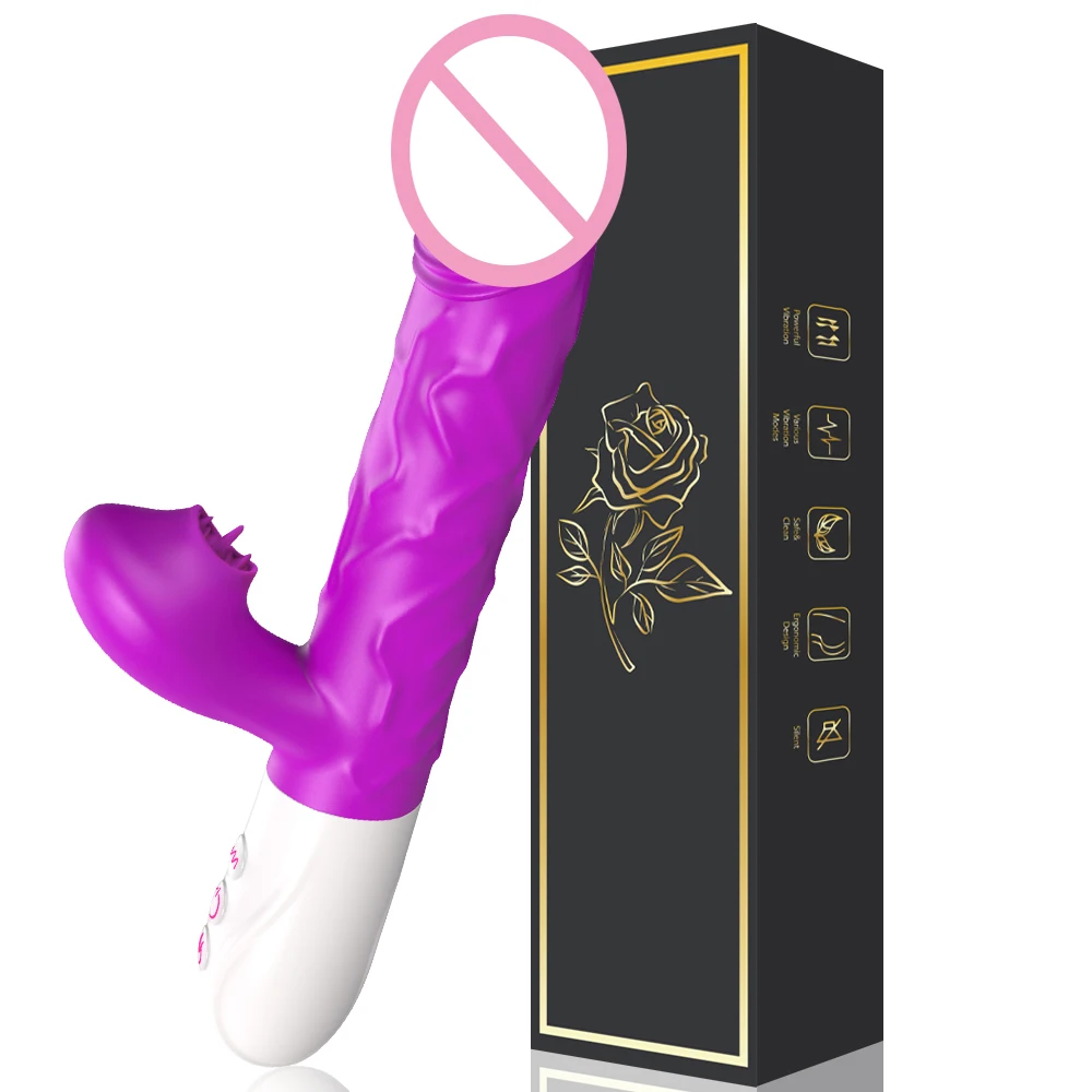 

USB Rechargeable 10 Vibration Modes Heating Function Realistic Sex Orgasm Licking Vibrator Rabbit for Women