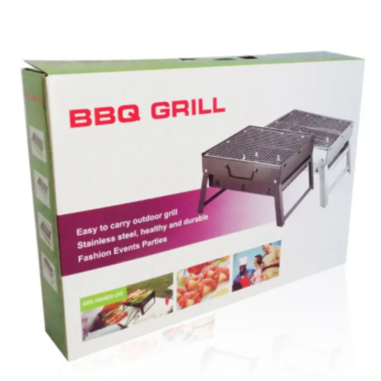 

Outdoor Stainless Steel Barbecue Grill Charcoal Portable Bbq Grills, Black/silver