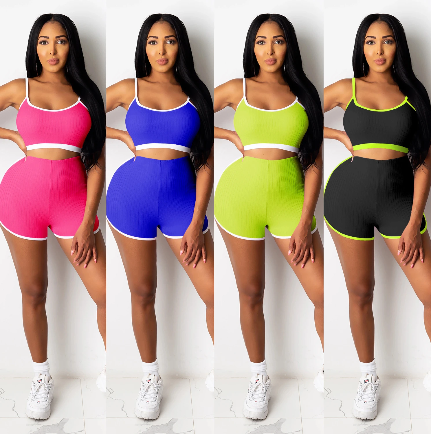 

wholesale 2021 women's yoga set biker short set 2 piece short set women's clothing