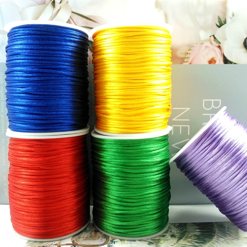 

Chinese Knotting Silky Macrame Cord Beading Braided String Thread DIY Crafting Bracelet Necklace Jewelry Accessory, Picture shows