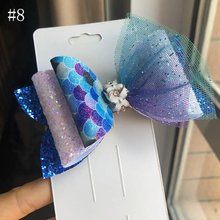 Beautiful Glitter Mermaid Hair Bow For Girls Hair Clips For Girls