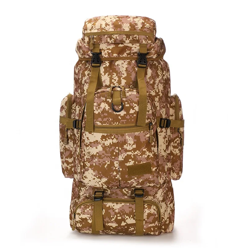 

AJOTEQPT Large Capacity Camouflage Mountaineering Bag Men Outdoor Sports 75L Waterproof Backpack