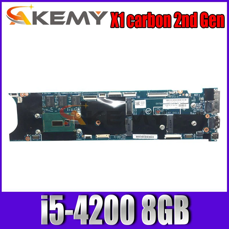 

New ThinkPad X1 carbon 2nd Gen Laptop Motherboard Mainboard W8P i5-4200 8GB FRU 00UP971 04X5586 00HN775 04X6403 00HN763