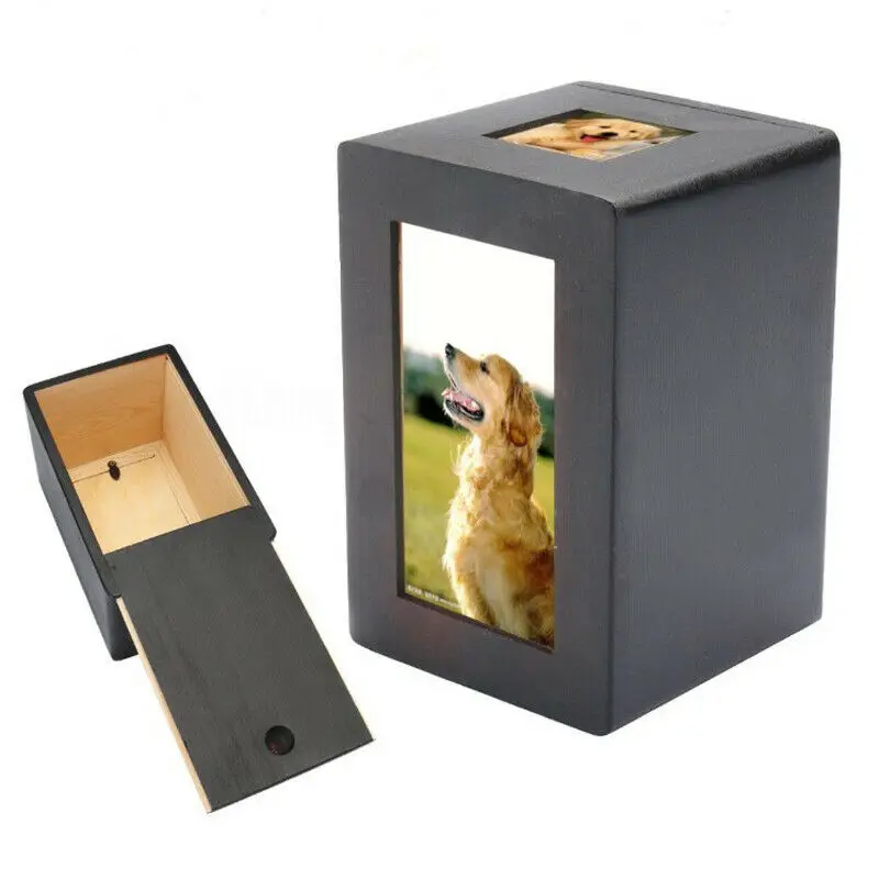 
Wooden Pet Dog Cat Cremation Urn Memorial Photo Frame Keep Box  (62307341324)
