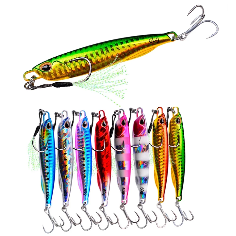 

Metal Cast Jigging Lure With Hook 10g 15g 20g 30g 40g 50g 60g Slow Pitch Saltwater/Freshwater Fishing Lead Lure, A/b/c/d/e/f/g/h