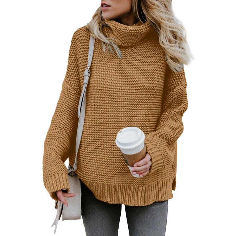 

New autumn winter womens knitwear long-sleeved turtleneck sweater for women