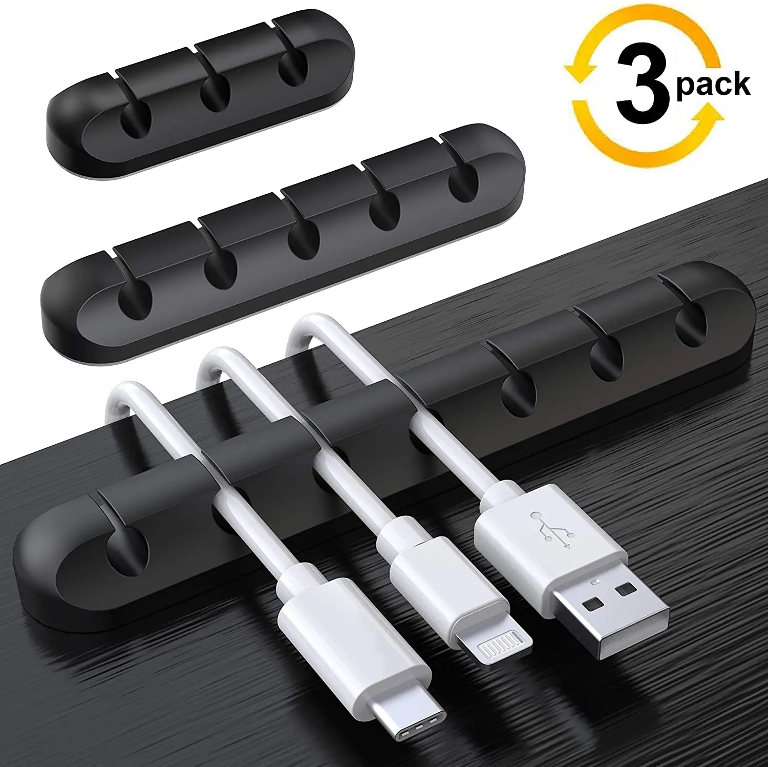 

office desk cable management clips cord management organizer wire holder silicone cable organizer, Black/oem