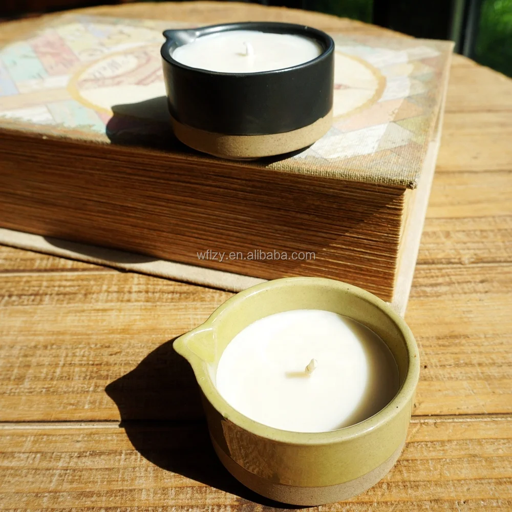 Handmade Massage Oil Candles Sexy Body Massage Spa Candle With Ceramic