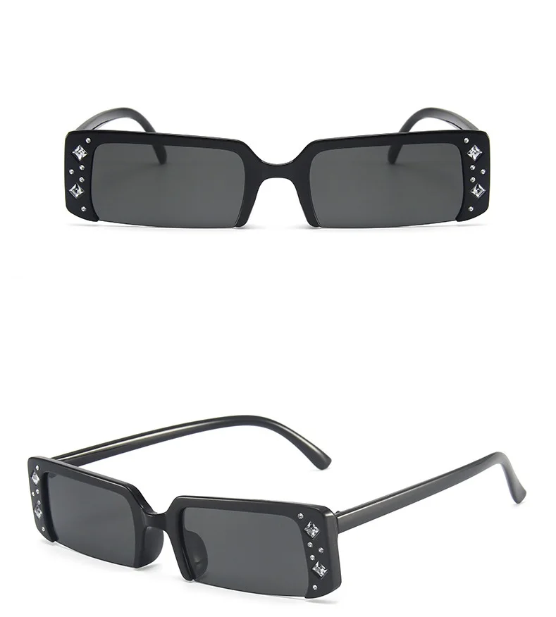 

Fashion Trend Small Frame Square Eyewear Luxury Diamond UV400 Women sunglasses 2021