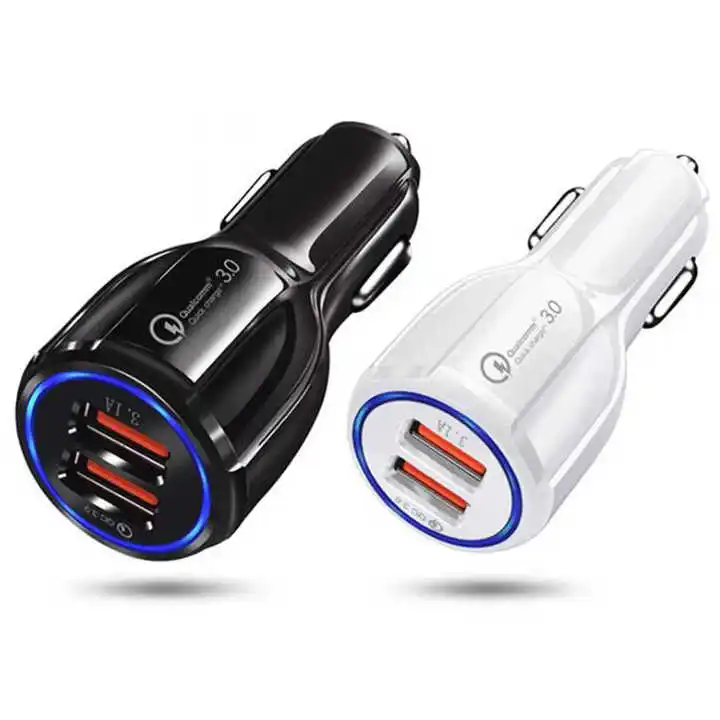 

Fast Charger 3.1A USB Adapter Dual 2 Port Universal Mobile Phone USB Qc3.0 Car Charger