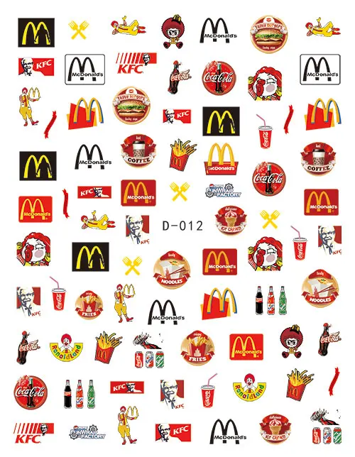 

D-001-041 3D trademark digital graphics christmas pattern gold silver Nail Sticker, As pictures show