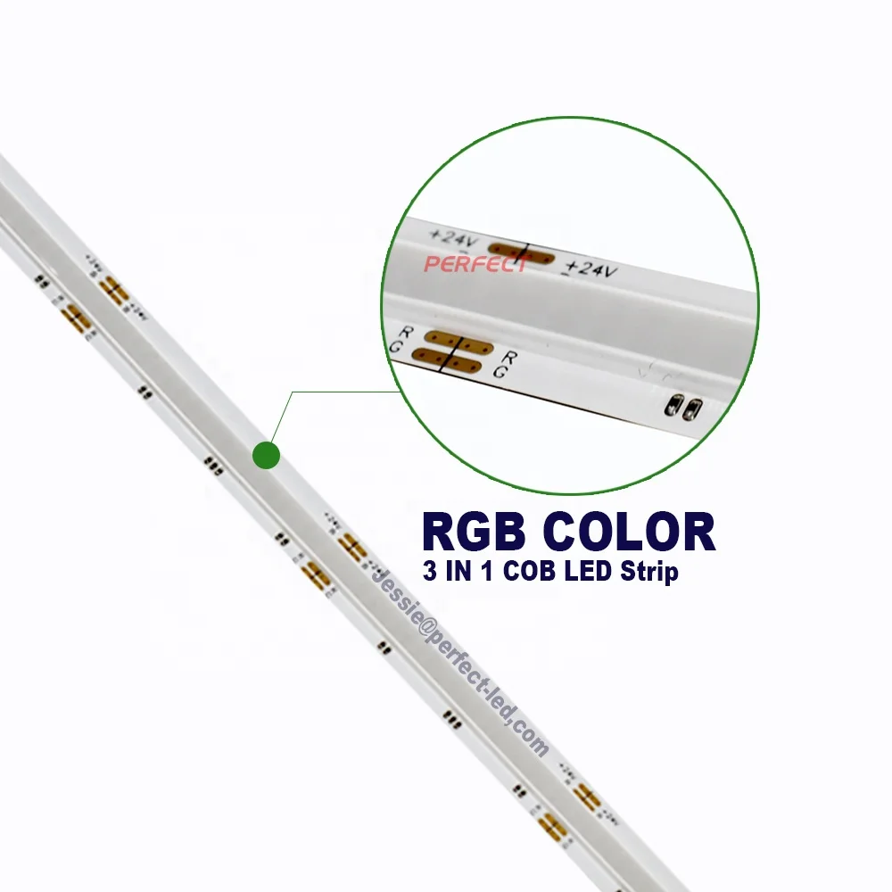 COB  led stirp lights Cuttable Filp-chip IP20 flexible RGB COB LED strip for soft decorative lighting