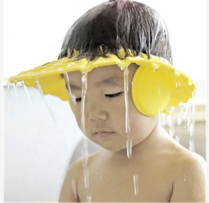 

Hot Sale Colorful Adjustable Eye Ear Protector Kids Bathing Shower Head Cover Baby Washing Hair Hat