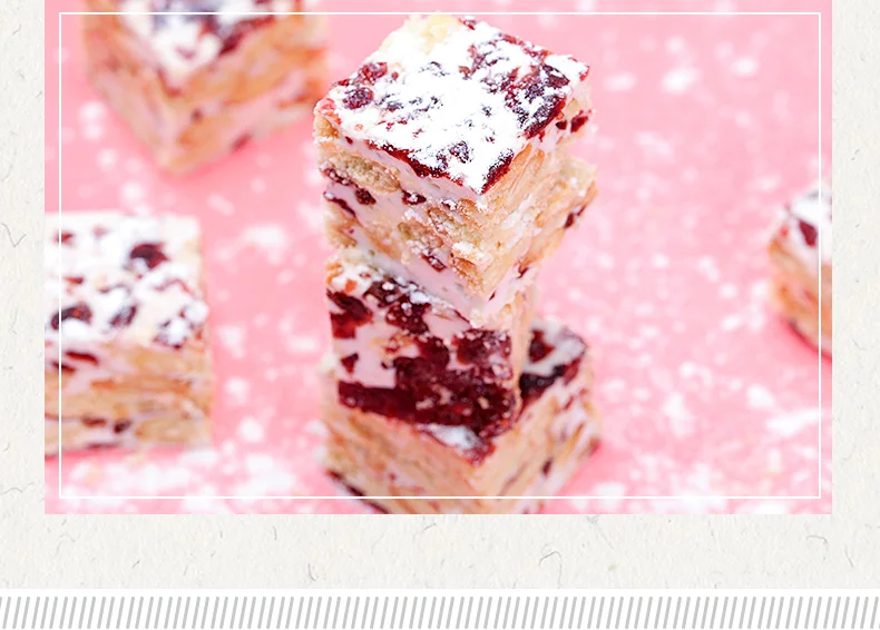 Cranberry milk flavor biscuit crumbs Nougat Candy