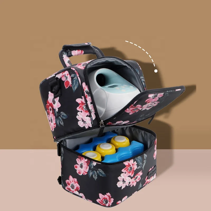 

V-coool double deck waterproof insulated cooler lunch breast pump bag for women, kids with should strap, Grey, jeans blue, others
