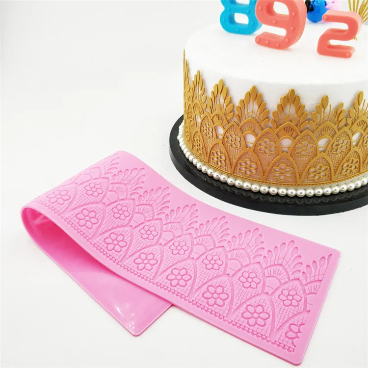 

Y2654 Diy baking tool silicone lace mat for cake decoration, Random