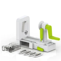 

Foldable type plastic dicer zoodle chopper ensures stability with 3 blade Vegetarianism handheld vegetable spiralizer