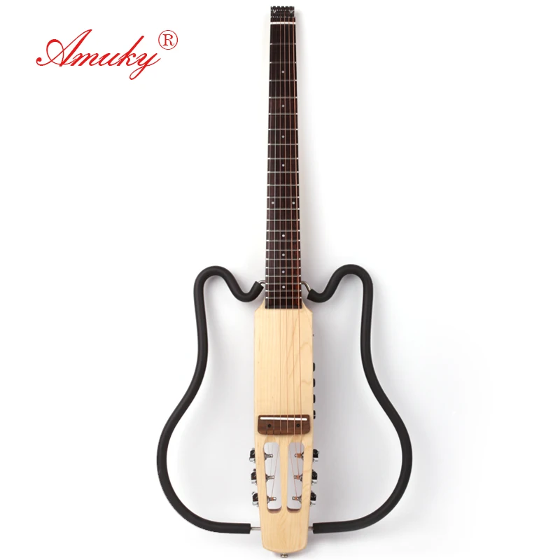 

Amuky OEM Chinese Headless Guitare Classic DIY Electric Acoustic Guitar Kit Price Made In China Semi Acoustic Travel Guitar