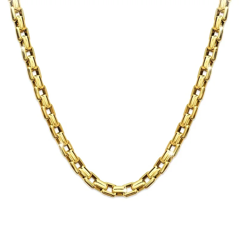 

Milskye Latest new design stainless steel 18K gold plated 3mm round box chain necklace