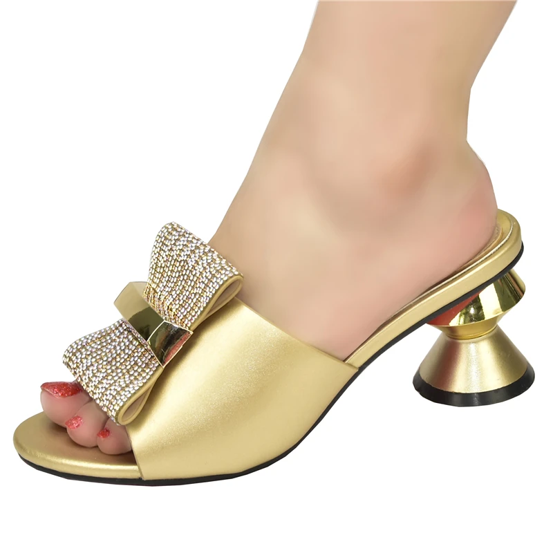 

Fashion Design African Design Shoes for Wedding Women Ladies Shoes and Sandals Closed Toe Heels Italian Pumps with Rhinestone, D.gold,black,gold,t.blue,red