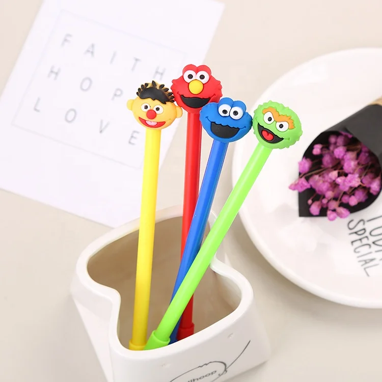 

Wholesale custom cute kawaii character school kids plastic gel pen cartoon