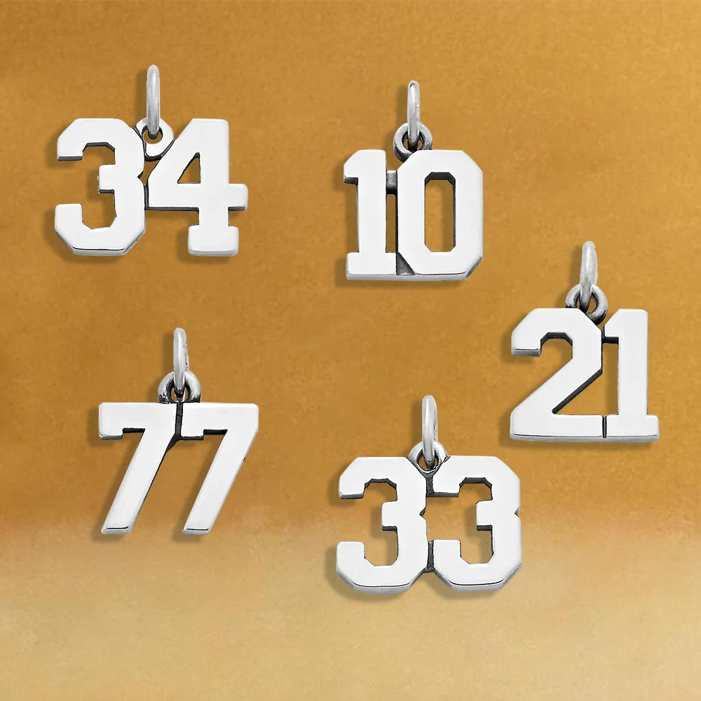 Arabic Numerals 7 Accessories Wholesale Gold Plated Stainless Steel Number Charms for Jewelry Necklace Bracelet Making