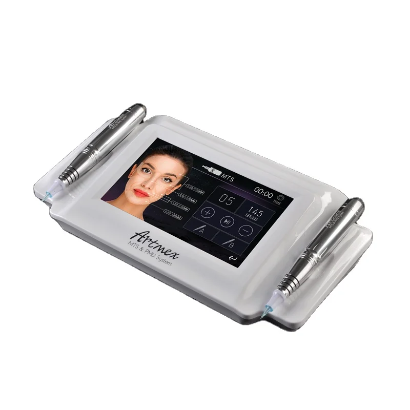 

PYC MTS PMU Artmex V8 Permanent Makeup machine for Eyebrow with 2 hand pieces, White