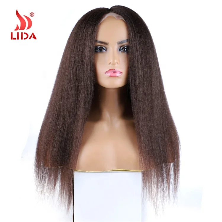 

Lida synthetic kinky straight 20 inches 6611LF soft full puffy handfeeling lace frontal wigs