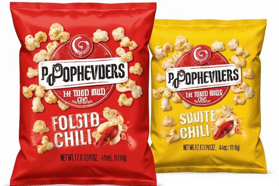 Popcorners Sweet Chili packaging next to similar snack products for comparison