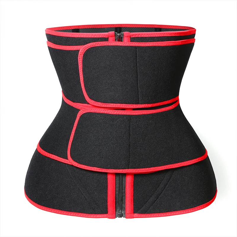 

High performance sports body shaping volume Women Slimming Waist Trainer Shaper Visa Fajas Workout Training Corsets Belly Belt, Black,red