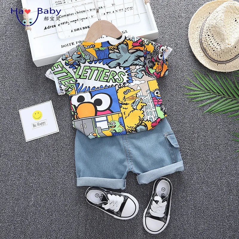 

Hao Baby Boy Cartoon Strap two-piece 0-1-2-3-4 years old Baby Clothing Sets, As the pictures