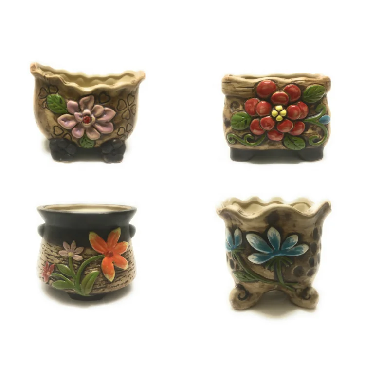 

2020 new design ceramic outdoor succulent flower plant pots, As photo or customed