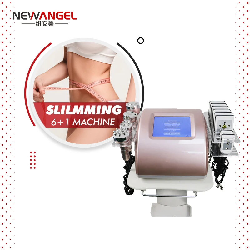 

Newangel professional 6 in 1 slimming skin tightening weight loss radio frequency vacuum cavitation machine