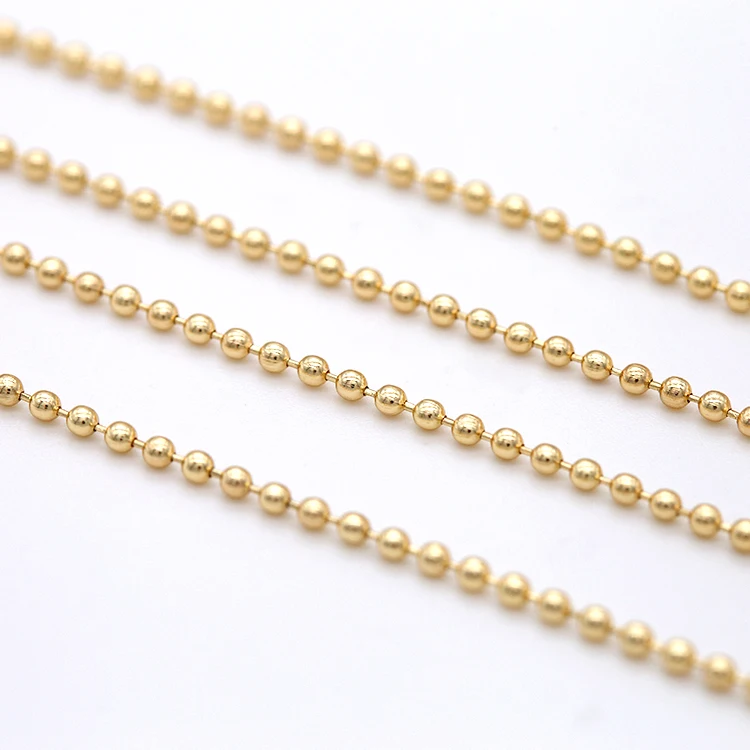 

Diy Necklace Bracelet Supplies 2mm Bead Chain 14K Gold Plated Jewelry Chains
