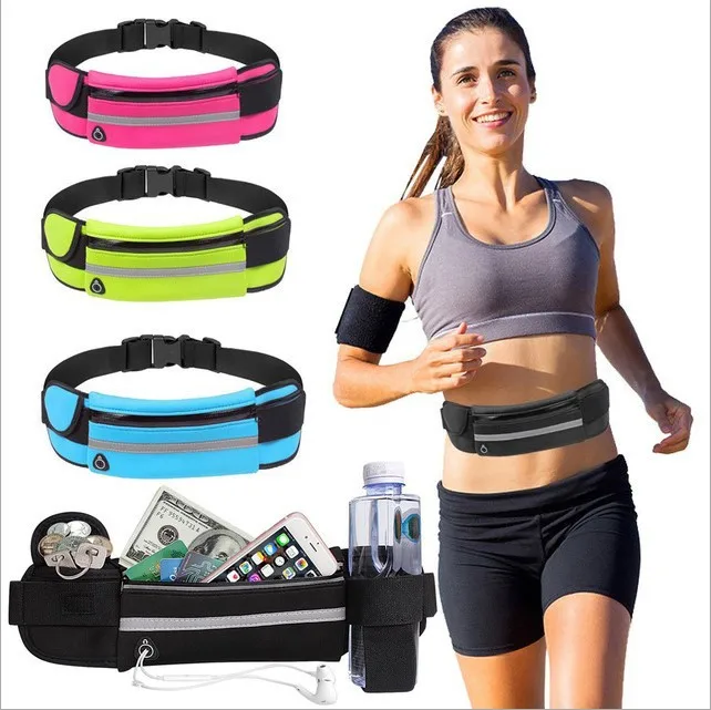 

Outdoor Running Waterproof Antitheft Portable Sports Waist Bag Place Mobile Phone, 4 colors as pictures