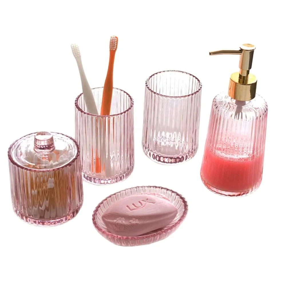 

Bathroom Decor Glass Bathroom Accessories Set 5