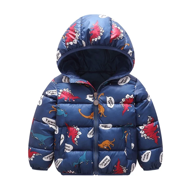 Warm Winter Cartoon Animal Zipper Hooded Children Boy Clothing Jacket ...
