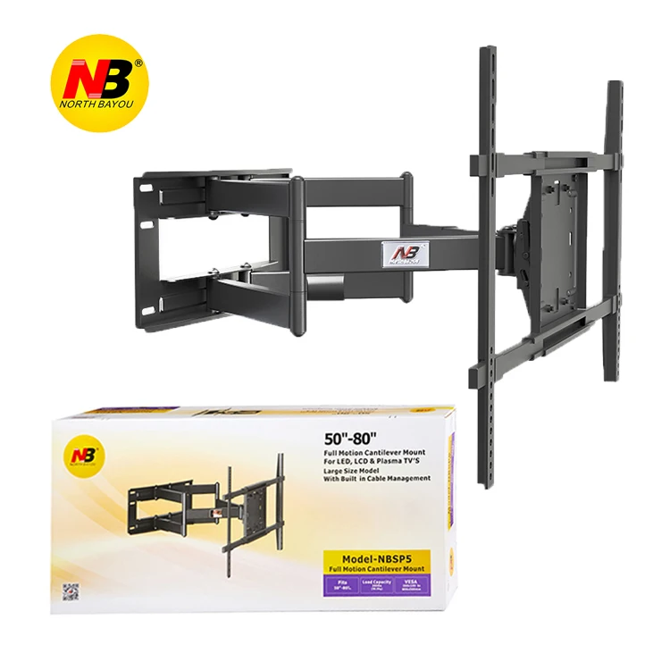 

north bayou NB SP5 50-90 Inch Arm Swivel Tilt Heavy Duty Lcd TV Mount, Black