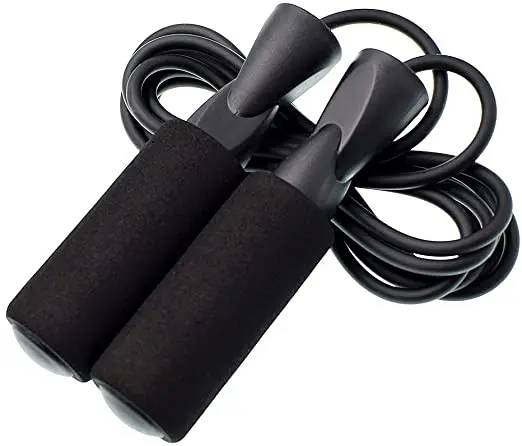 

Hot selling adjustable fitness skipping foam Jump rope, Blue/black/red/orange/green