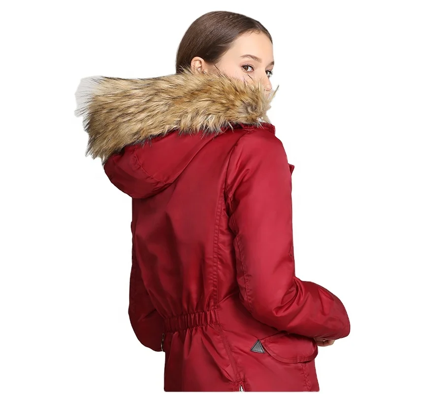 

High quality fur hood women light down hoodies winter padded jacket