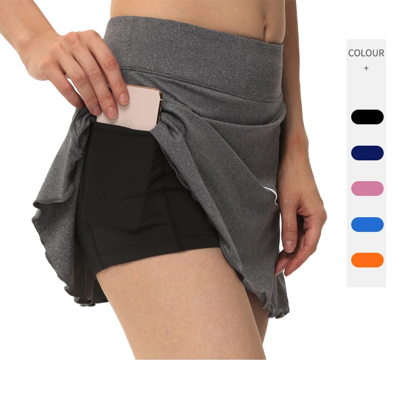 

Anti-glare tennis skirt shorts with pocket fitness golf ladies badminton skirt drop shipping