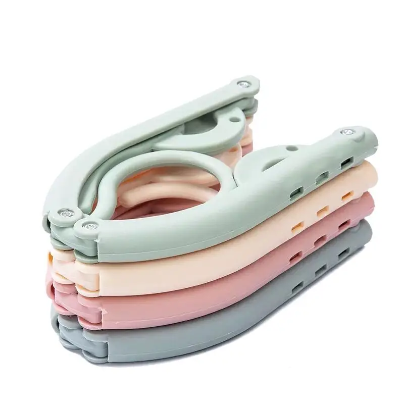 

Portable Folding Clothes Hangers Travel Accessories Foldable Clothes Drying Racks for Travel Home Storage, Cream / pink / blue /green