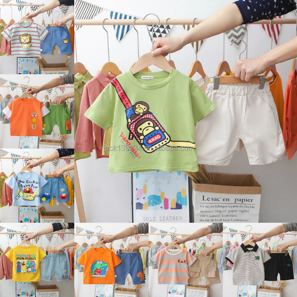 

Spring 22 new children's shorts kids boys and girls suits cross-border supply baby clothing manufacturers