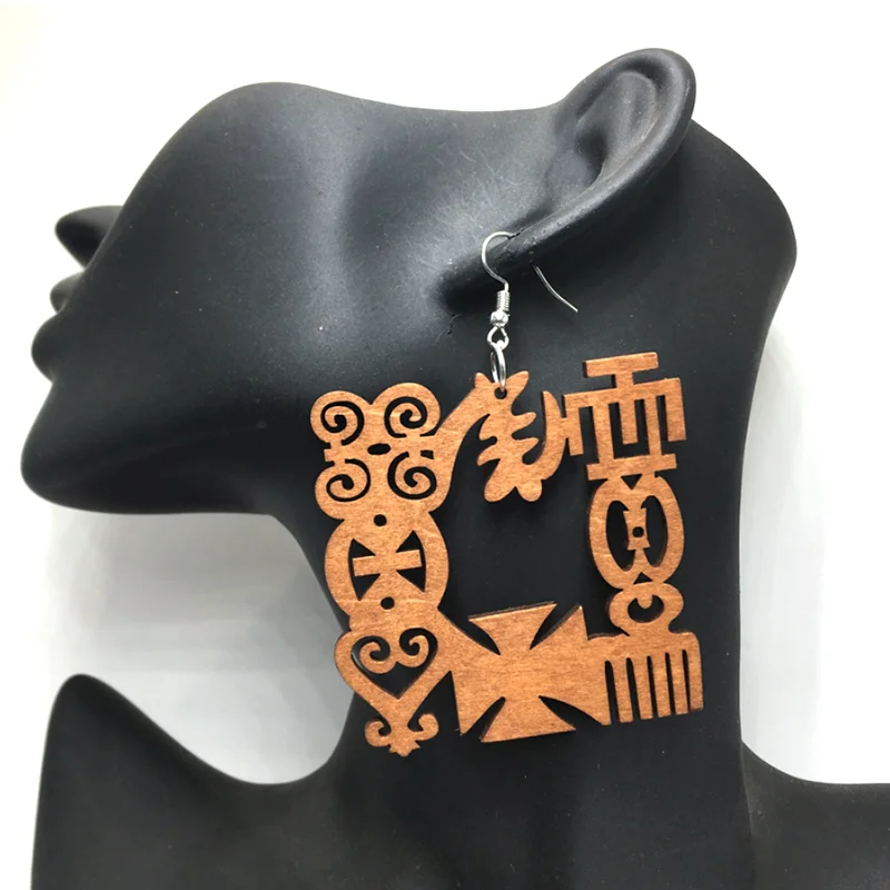 

Wholesale Price Adinkra Wood Earrings