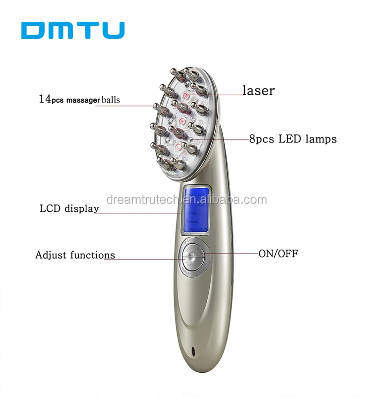 

Hair Growth Phototherapy Scalp Care Electric Laser Hair Massage Comb, Gold,white(customized as you request)